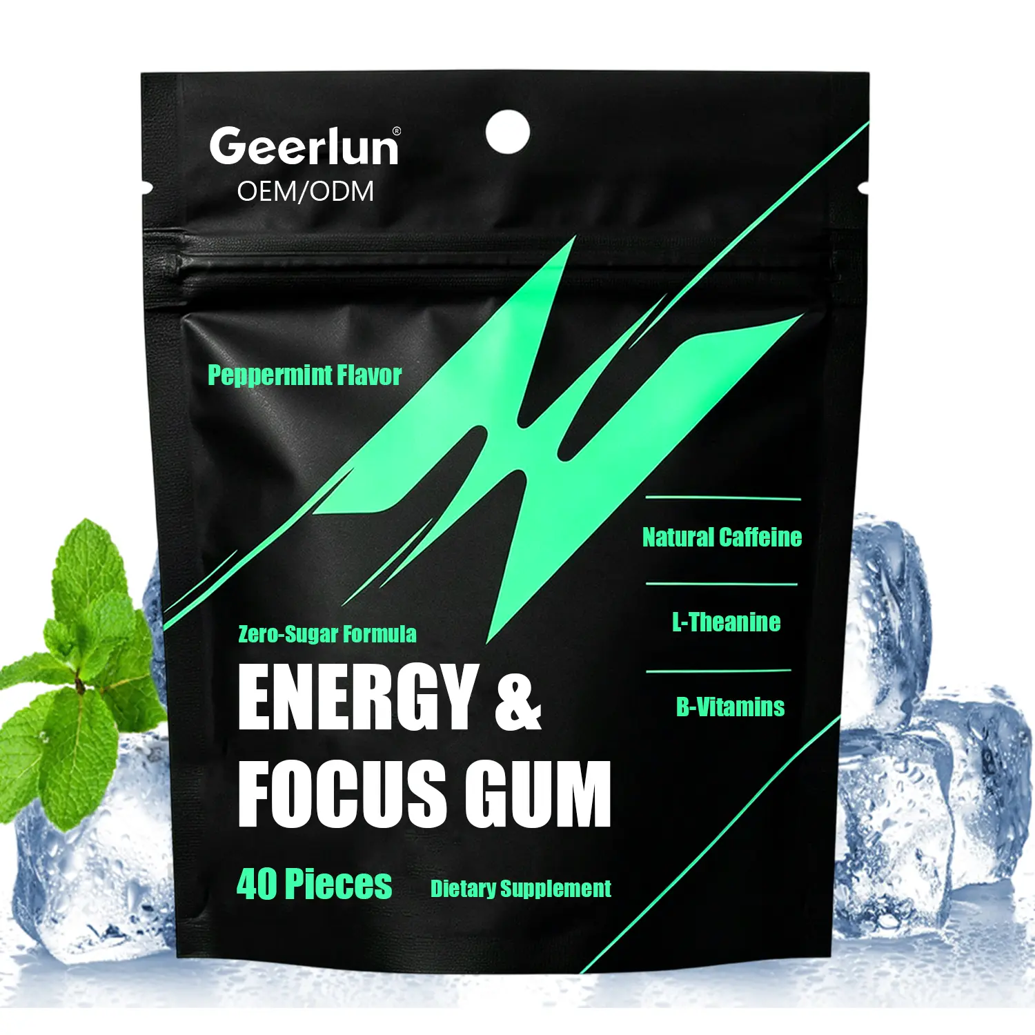 Custom manufacturer energy chewing gum bulk supply