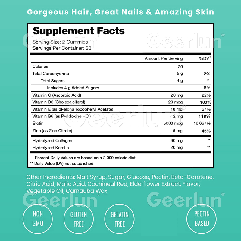biotin gummies for healthy skin nail hair vitamins supplements (5)