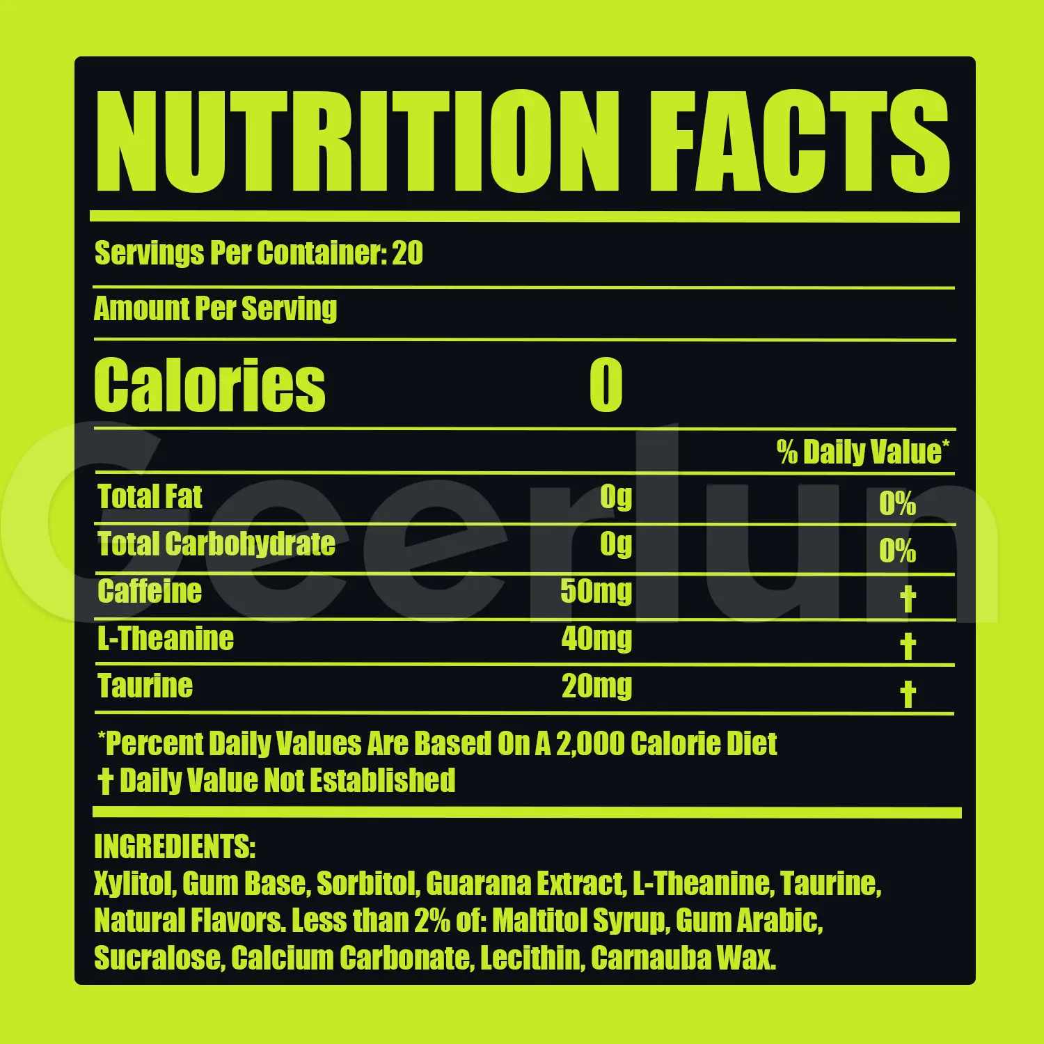 sugar free l-theanine chew gum