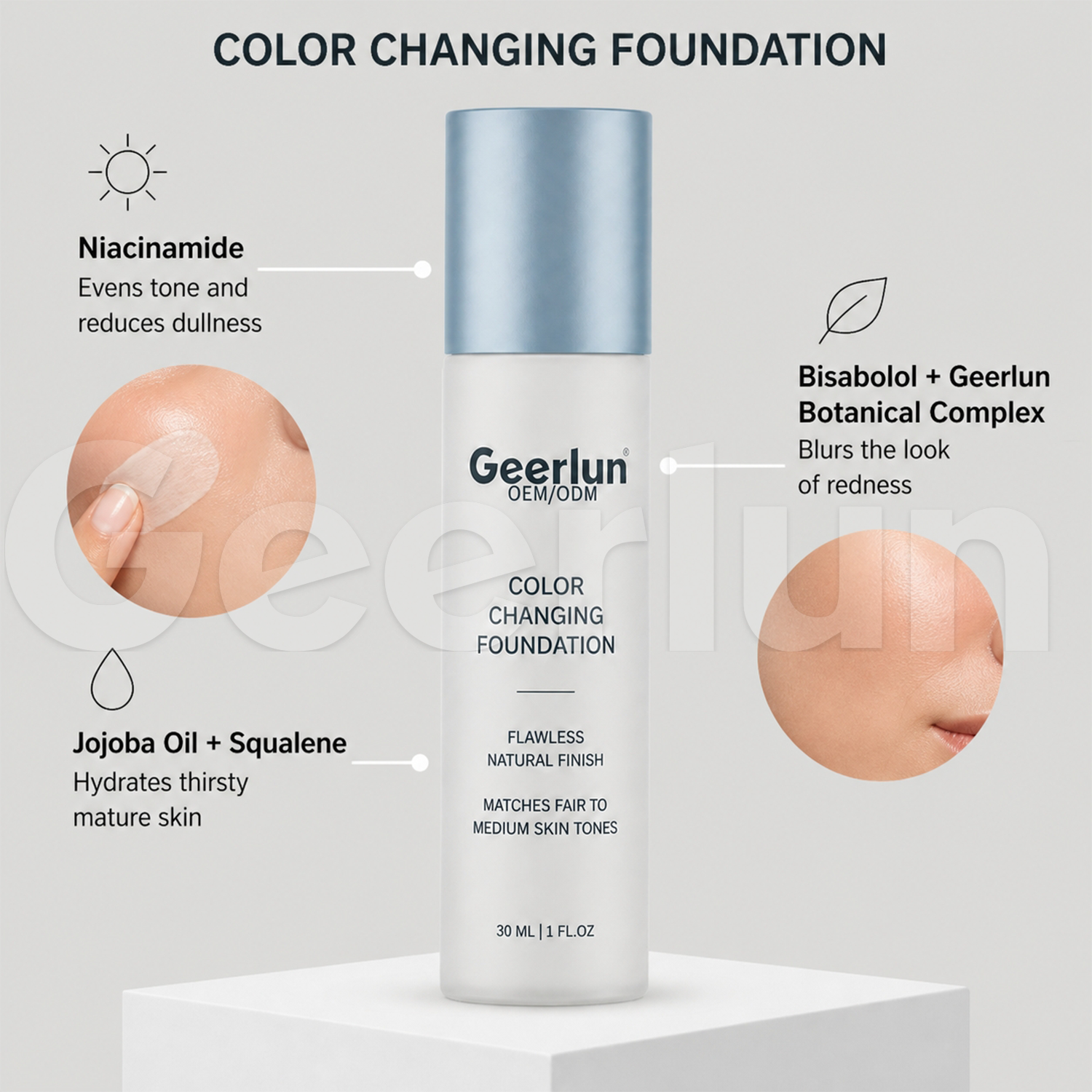 oem customized color changing foundation