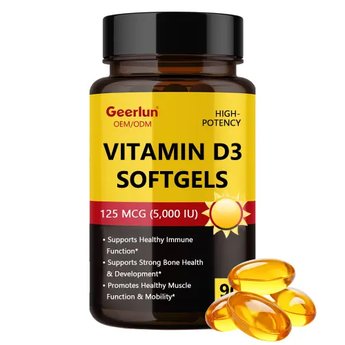 Private Label Immune Bone Health Vitamin D3 Softgels