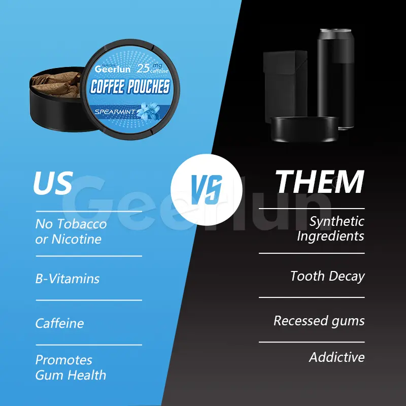 Coffee pouches vs nicotine pouches no tobacco no nicotine B-vitamins promotes gum health spearmint.jpg