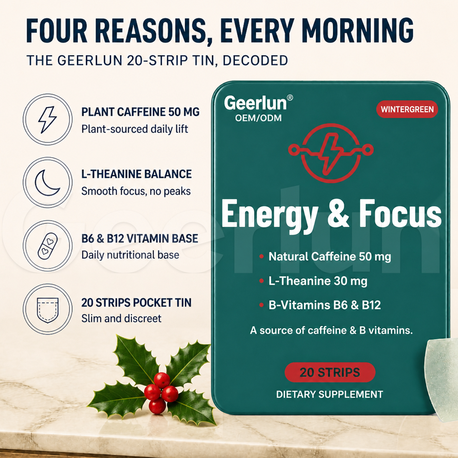 private label metabolism energy strips