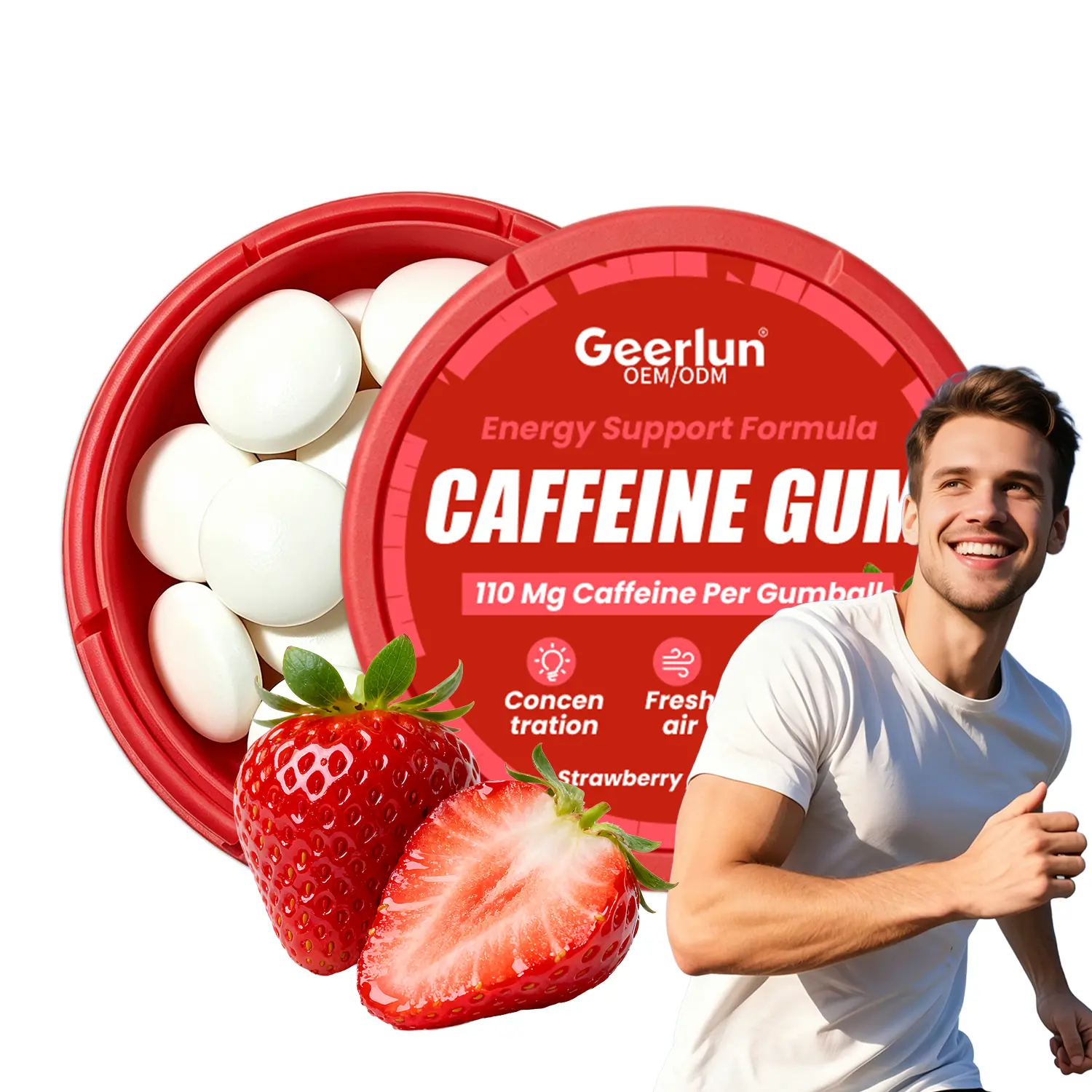 OEM  L-Theanine Energy Chewing Gum Customize