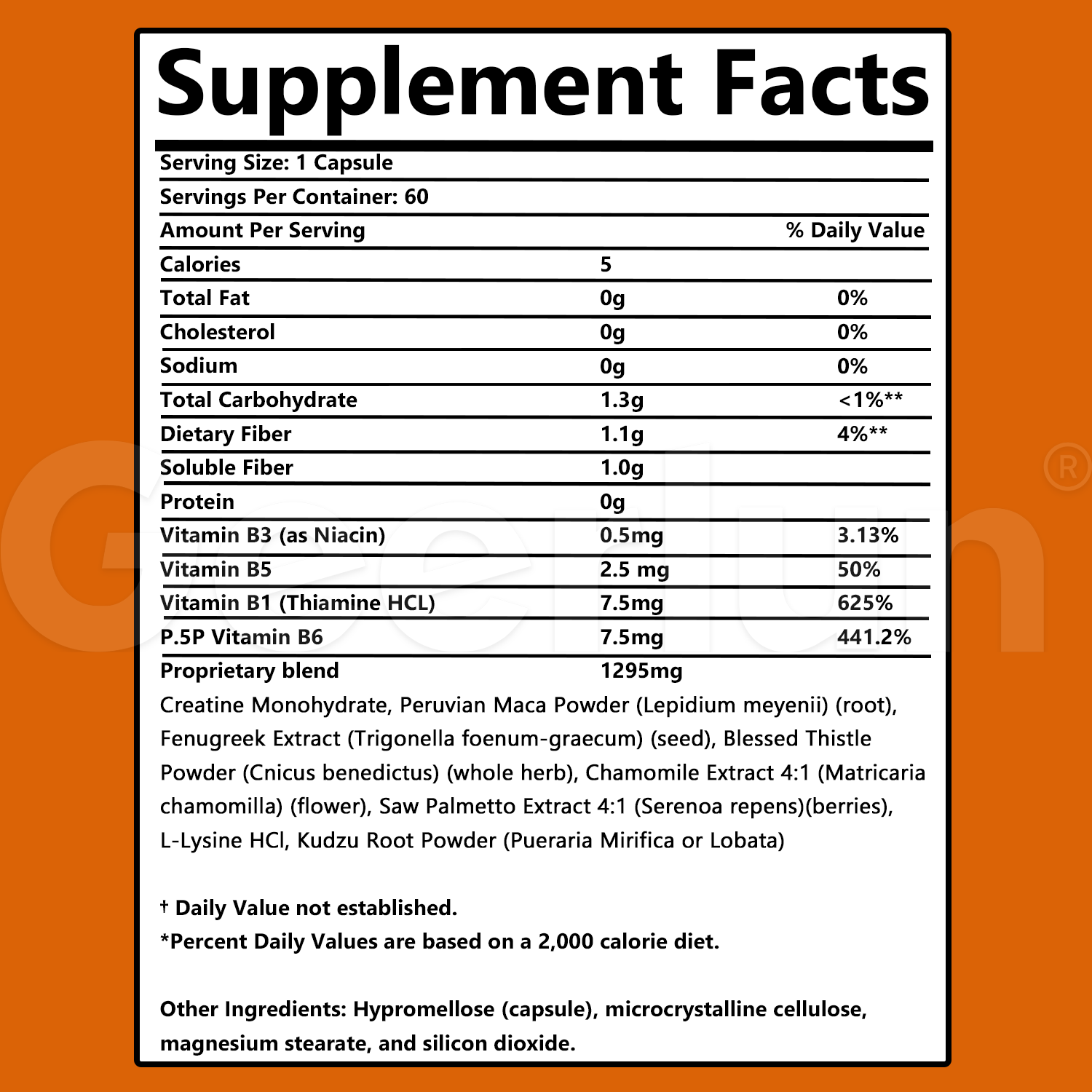 Supplement Facts for GAIN+ feminine healthy weight gain capsules.png