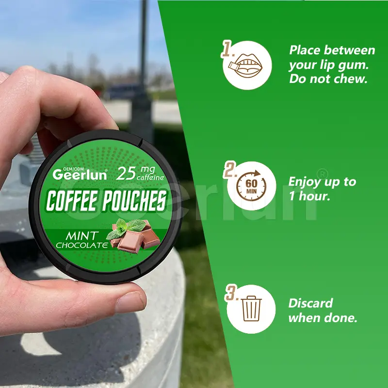 How to use coffee pouches place between lip and gum enjoy up to 1 hour discard mint chocolate discrete.jpg