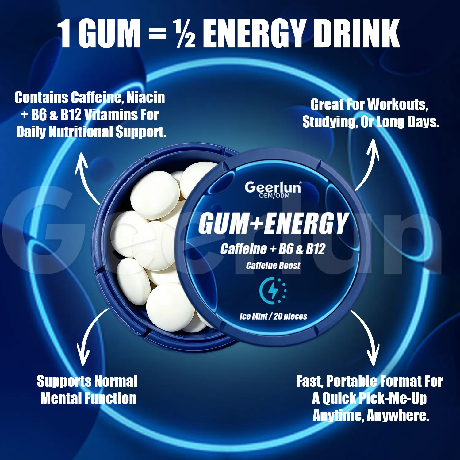 Custom Energy Chewing Gum Supplier