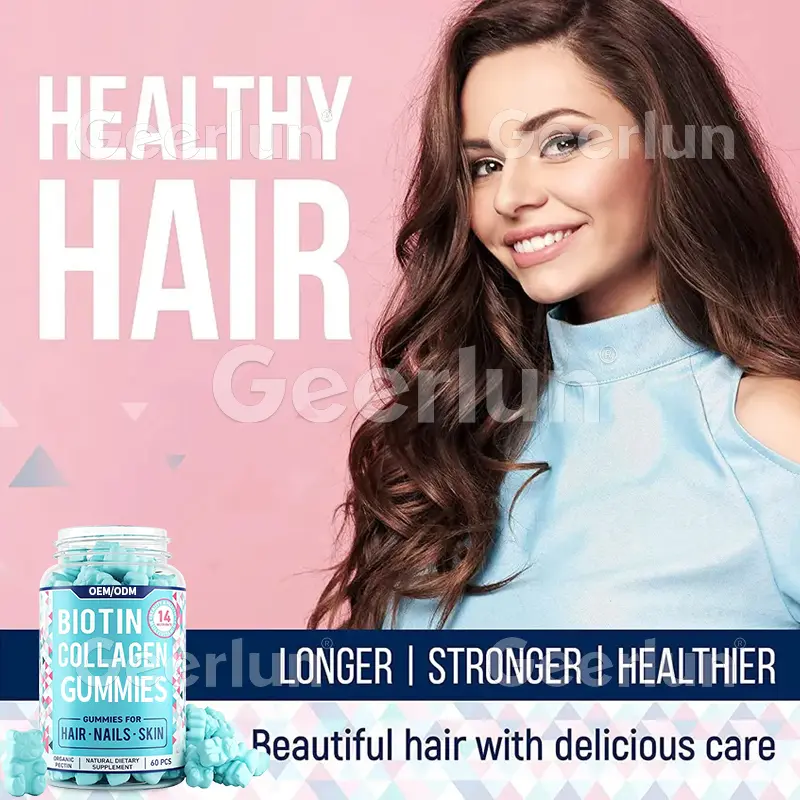 Sugar free hair skin nail vitamin gummy with collagen biotin gummies (3).jpg