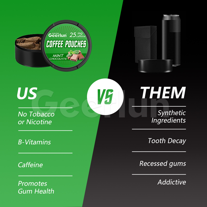 Coffee pouches vs nicotine pouches no tobacco no nicotine B-vitamins promotes gum health mint chocolate.jpg