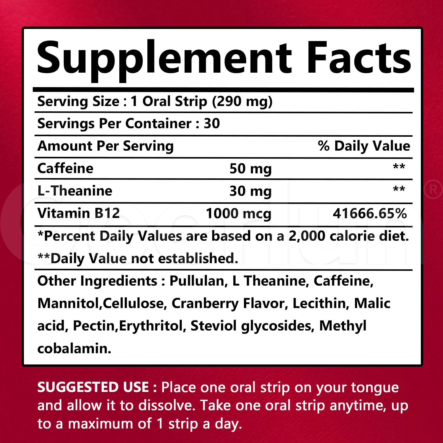 OEM Caffeine B12 Oral Strips